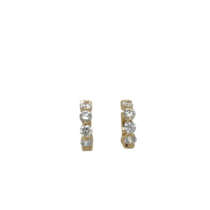 14K Yellow Gold Diamond Hoop Earrings