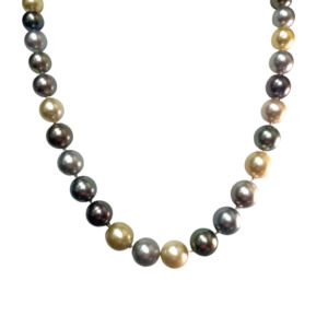 14K Yellow Gold Multi-Color South Sea Pearl Necklace