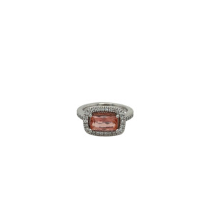 14K White Gold Imperial Topaz and Diamond Ring