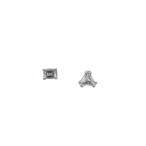 14K White Gold Diamond Stud Earring