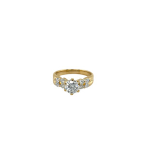 18K Yellow Gold Diamond Engagement Ring