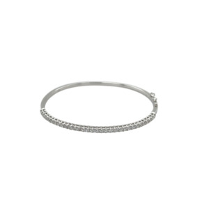 18K White Gold Diamond Bangle Bracelet