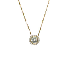 14K Yellow Gold Diamond Pendant