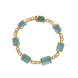 H Stern 18K Yellow Gold Aquamarine and Diamond Bracelet