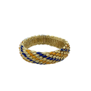 18K Yellow Gold Enamel Bracelet