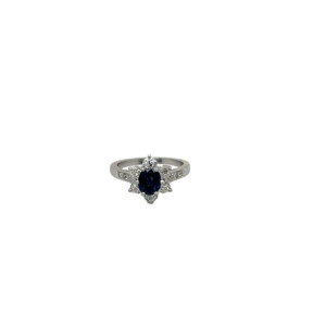 Kurt Wayne Platinum Sapphire and Diamond Ring