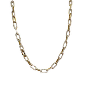 18K Yellow Gold Diamond Chain