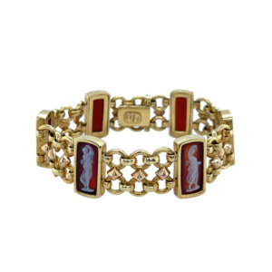 18K Yellow Gold Cameo Bracelet