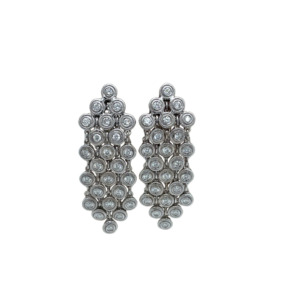18K White Gold Diamond Chandelier Earrings
