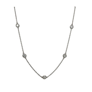 14K White Gold Diamond By the Yard Chain