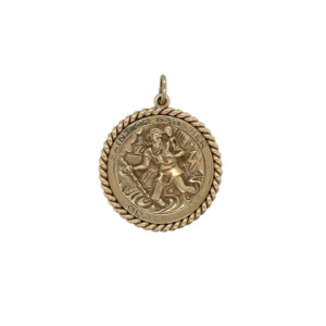 Tiffany & Co. 14K Yellow Gold Saint Christopher Medal Charm