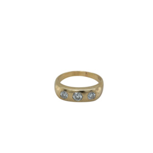 14K Yellow Gold Gypsy Diamond Ring