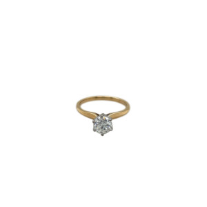 14K Yellow Gold Diamond Solitaire Ring