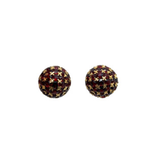 Vintage 18K Yellow Gold Garnet Earrings