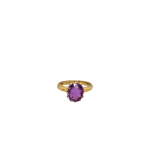 Antique 18K Yellow Gold Pink Sapphire Ring