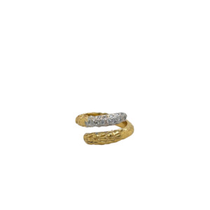 18K Yellow and White Gold Diamond Band
