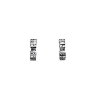 18K White Gold Diamond Hoop Earrings
