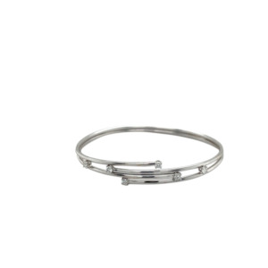 18K White Gold Diamond Bangle Bracelet