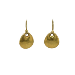 18K Yellow Gold Shield Earrings