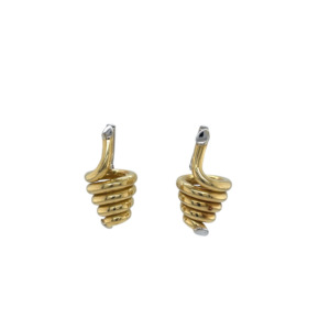 18K Yellow Gold Spiral Earrings