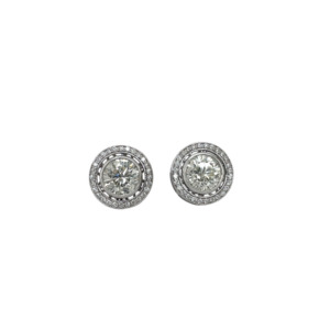 14K White Gold Diamond Earrings