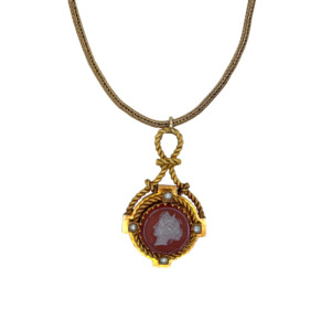 Victorian 14K Yellow Gold Cameo Necklace
