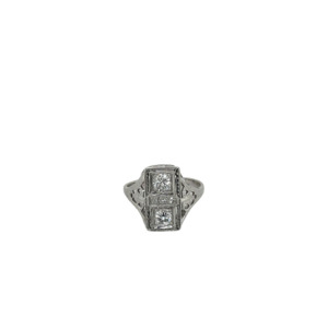 Art Deco 14K White Gold Diamond Ring