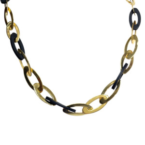 Roberto Coin 18K Yellow Gold Sapphire and Rubber Necklace