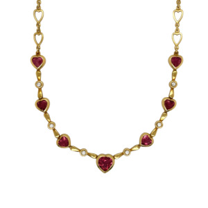 18K Yellow Gold Pink Tourmaline Necklace