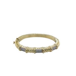 14K Yellow Gold Diamond Bangle Bracelet