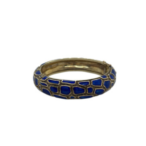 14K Yellow Gold Enamel Bangle Bracelet