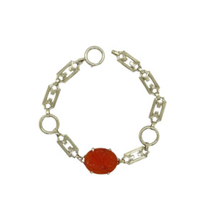 Art Deco 14K Yellow Gold Carnelian Bracelet