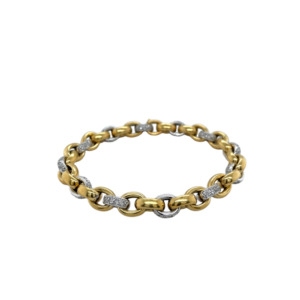 18K Yellow and White Gold Diamond Bracelet