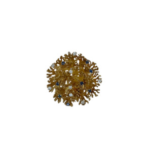 Tiffany & Co. 18K Yellow Gold Sapphire and Diamond Coral Reef Brooch