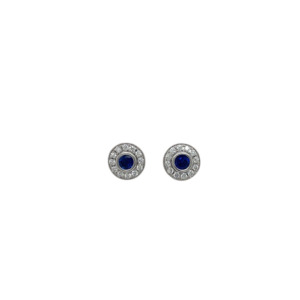 14K White Gold Sapphire and Diamond Earrings