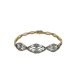 Edwardian Platinum over 18K Yellow Gold Diamond Bracelet