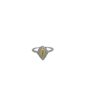 14K White Gold Yellow Diamond Engagement Ring