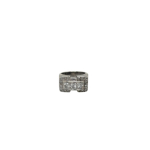 Retro 14K White Gold Diamond Ring