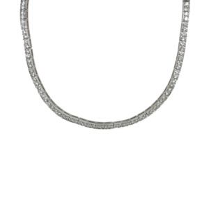 Vintage Platinum Diamond Box Link Line Necklace
