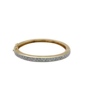 14K Yellow Gold Diamond Bangle Bracelet