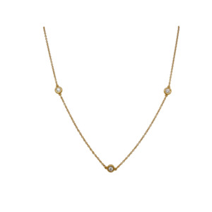 Tiffany & Co. 18K Yellow Gold Diamond By the Yard Pendant Necklace