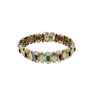 14K Yellow Gold Color-Stone Bracelet