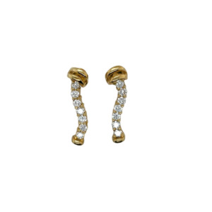 18K Yellow Gold Diamond Earrings