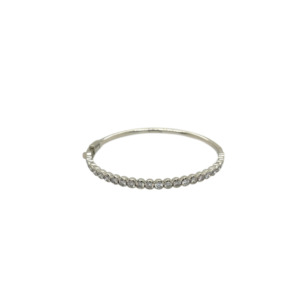 18K White Gold Diamond Bangle Bracelet