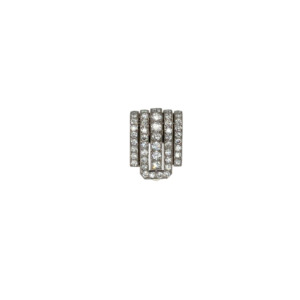 French Art Deco Platinum Diamond Clip Brooch