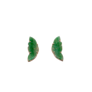 14K Yellow Gold Jade Earrings
