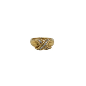 Tiffany & Co. 18K Yellow Gold Diamond X Signature Ring