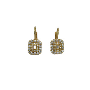 18K Yellow Gold Diamond Earrings