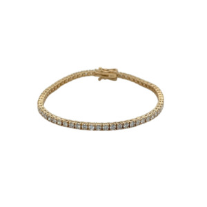 14K Yellow Gold Diamond Tennis Bracelet