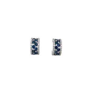 18K White Gold Sapphire and Diamond Earrings